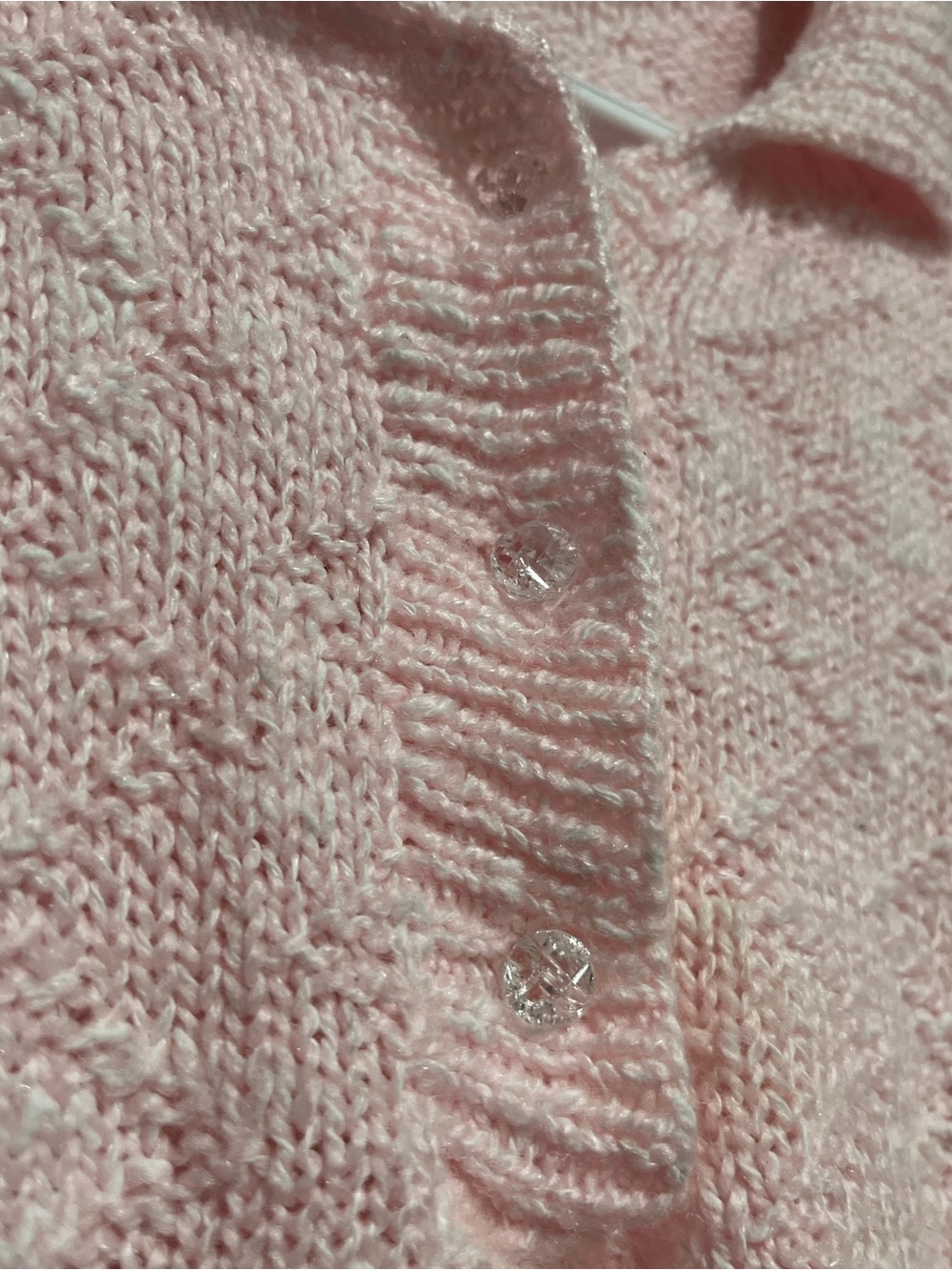 Vintage light pink short sleeve collared knit sweater - Picture 4 of 4